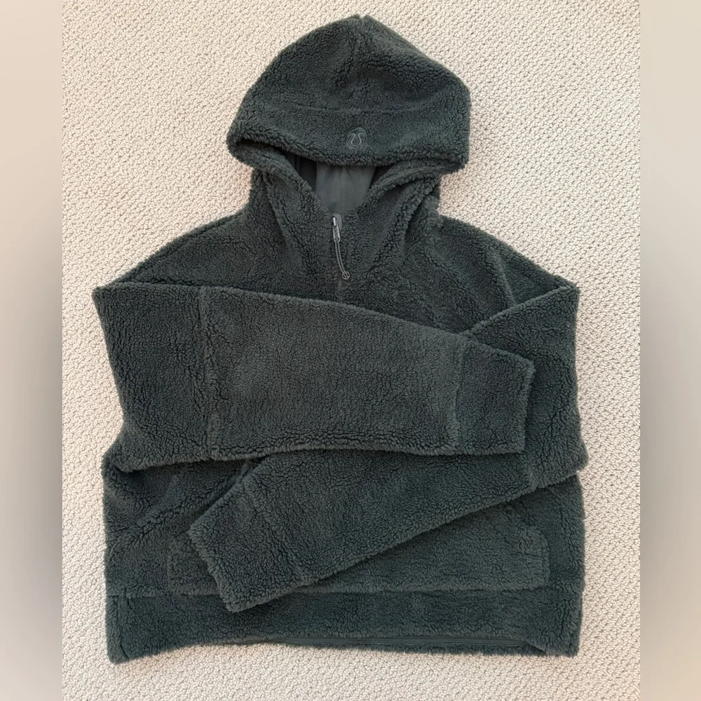 Lululemon Scuba Textured Sherpa Half-Zip Fleece Hoodie - Size M/L - Picture 8 of 10